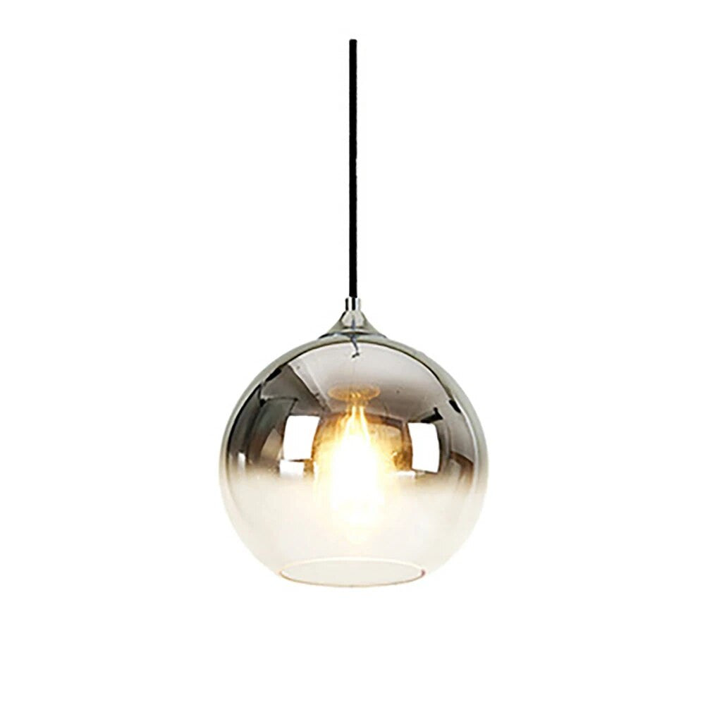 Lampada a sospensione in vetro finitura rame