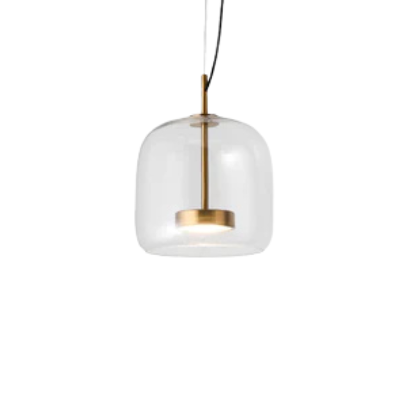 Lampada a sospensione vintage in vetro ambrato e metallo nero
