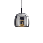 Lampada a sospensione vintage in vetro ambrato e metallo nero