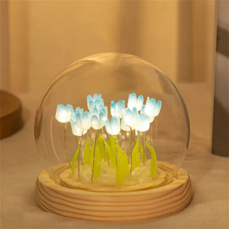 Lampada da comodino a tulipano LED fatta a mano per camera da letto e regalo