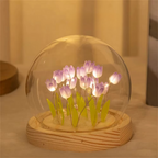 Lampada da comodino a tulipano LED fatta a mano per camera da letto e regalo