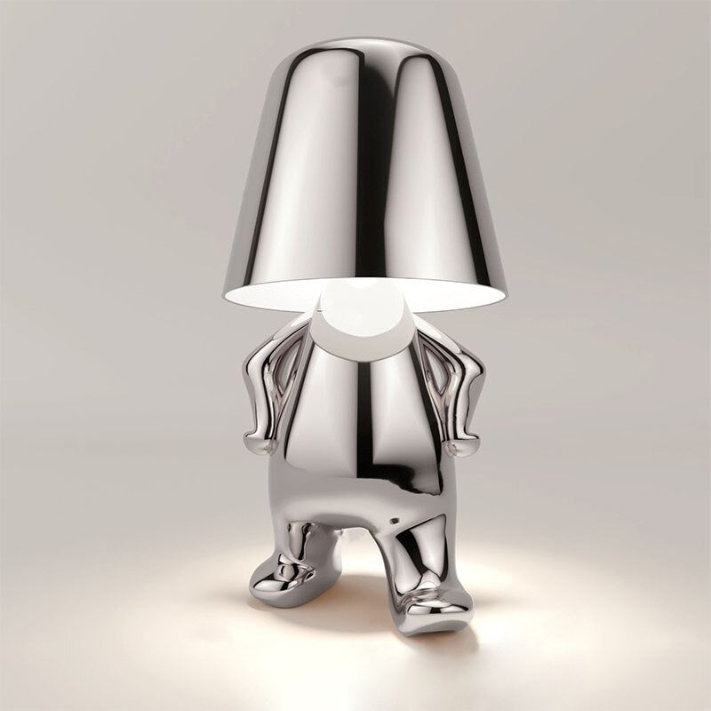 Lampada da comodino ricaricabile con figura decorativa moderna