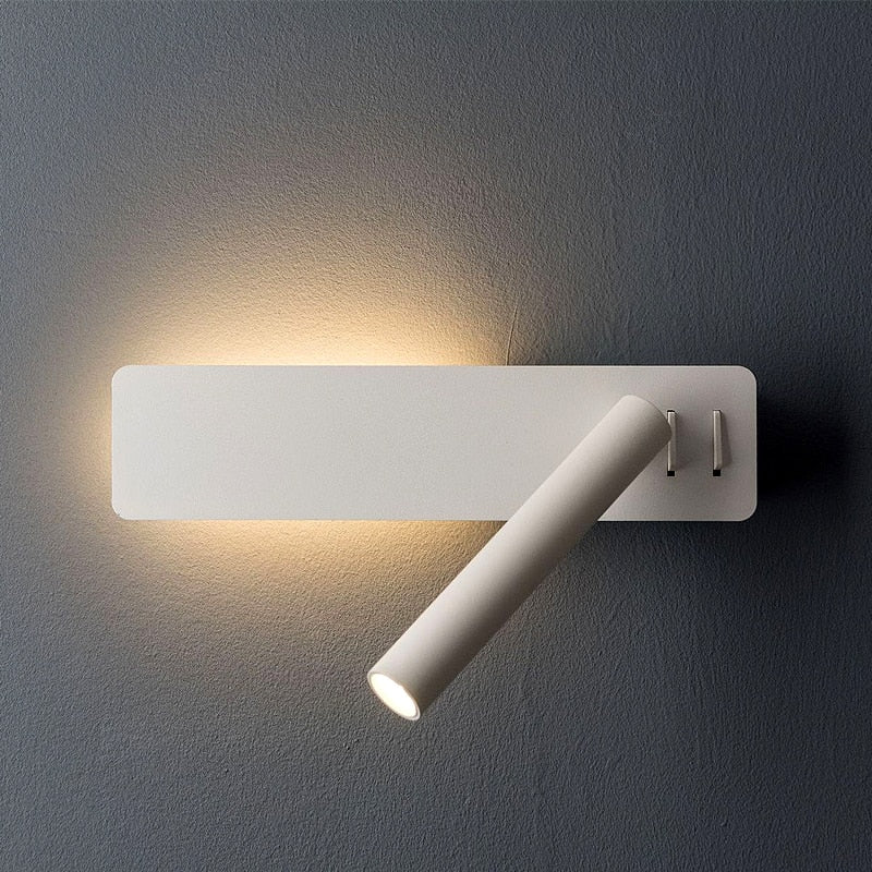 Lampada da parete LED orientabile per lettura | Faretto girevole | 2 interruttori metallo | Bedspark