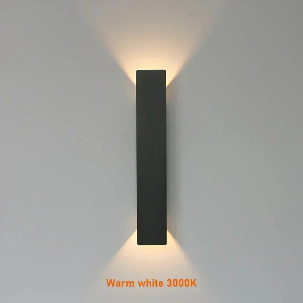 Lampada da parete LED per esterni in alluminio impermeabile con illuminazione bidirezionale