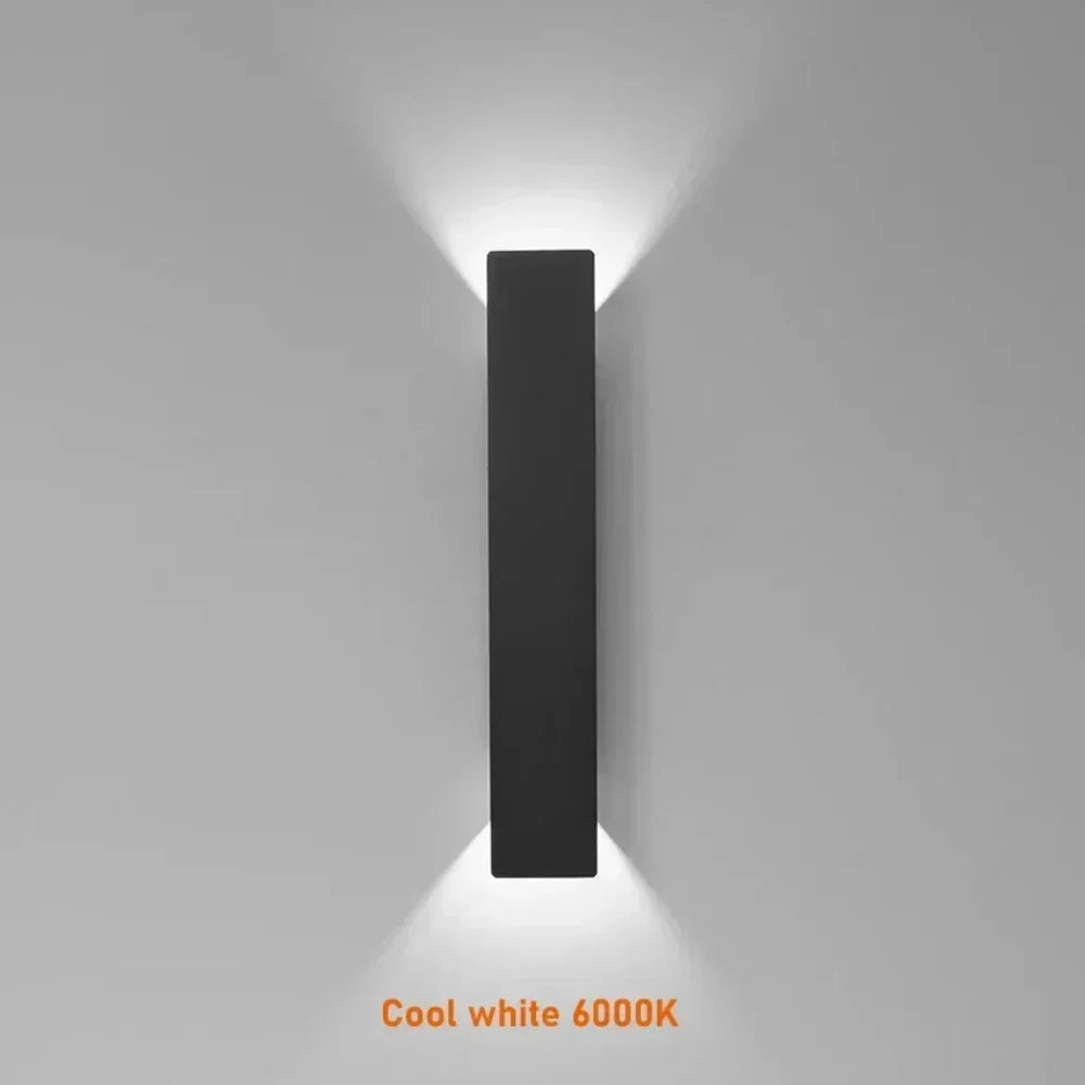 Lampada da parete LED per esterni in alluminio impermeabile con illuminazione bidirezionale