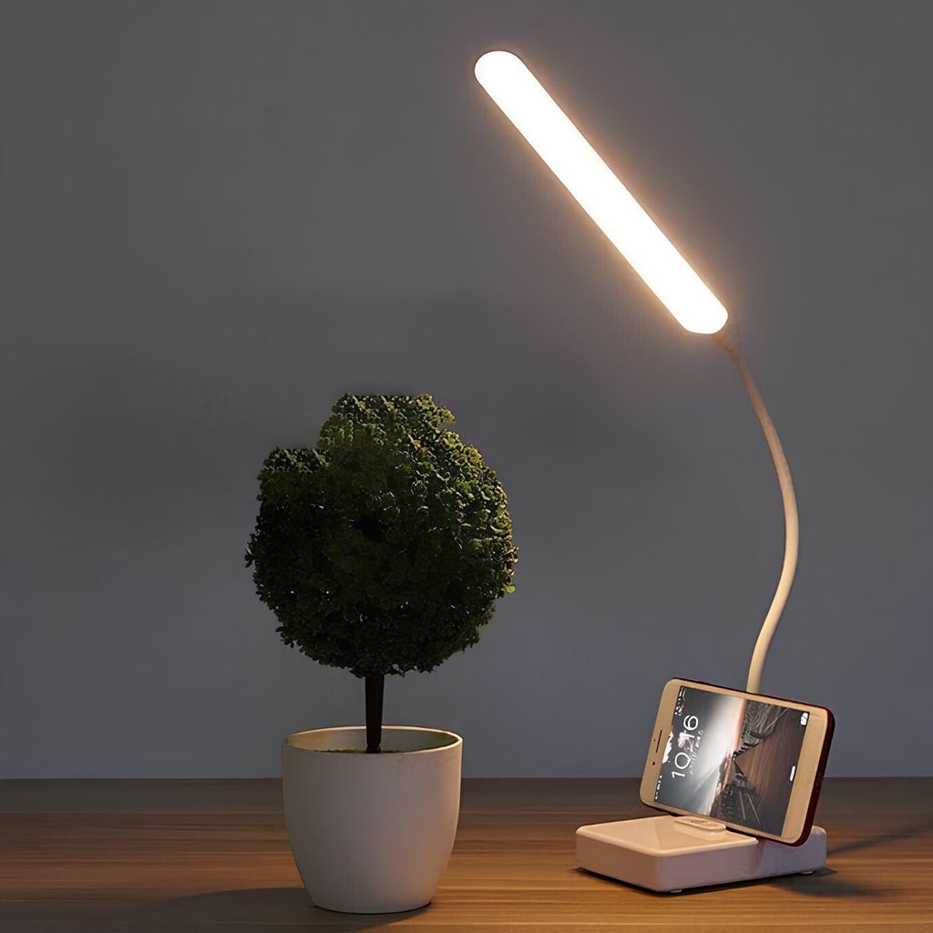 Lampada da scrivania con braccio flessibile | Luce bianca calda, naturale e fredda, dimmerabile | Ricaricabile USB o ali