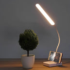 Lampada da scrivania con braccio flessibile | Luce bianca calda, naturale e fredda, dimmerabile | Ricaricabile USB o ali