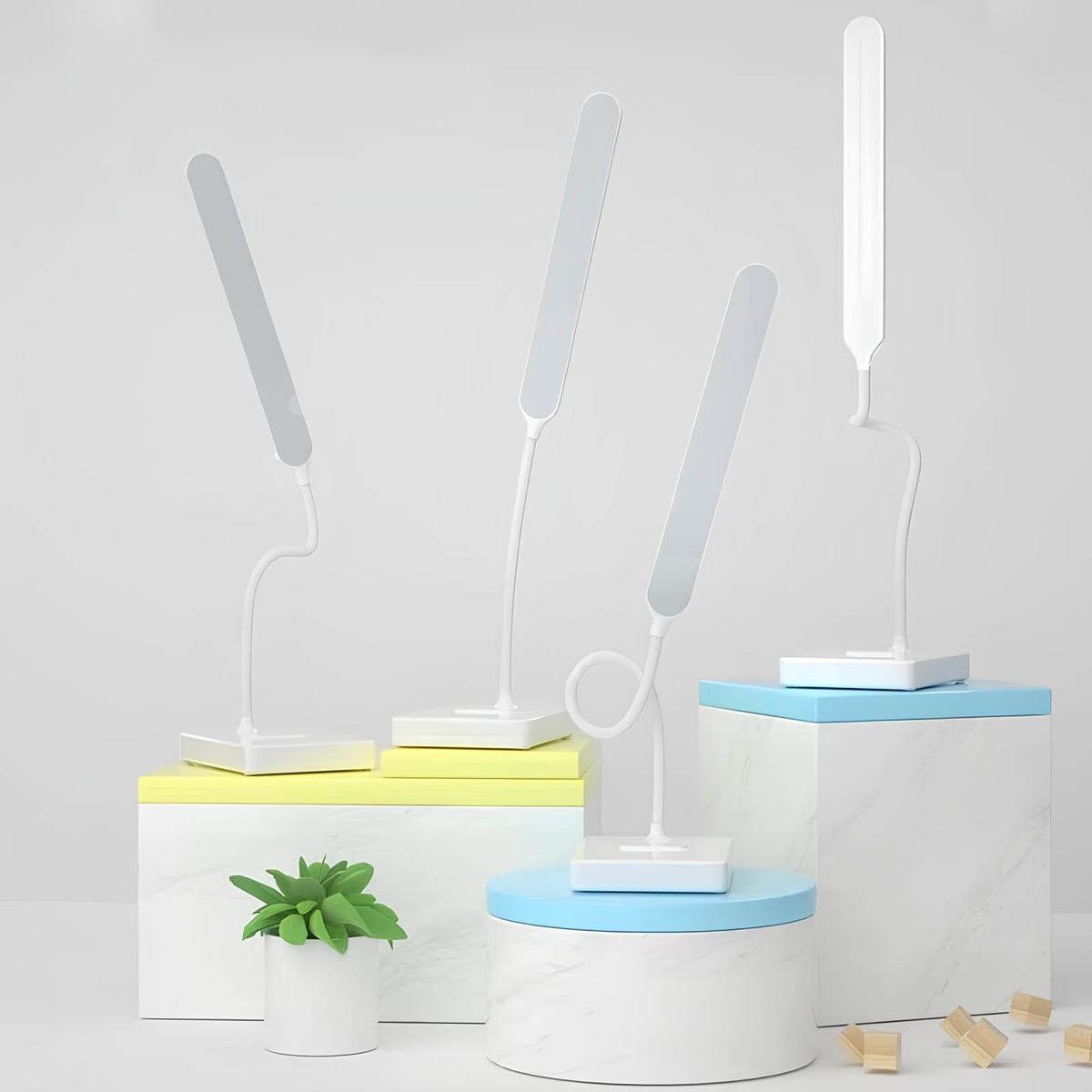 Lampada da scrivania con braccio flessibile | Luce bianca calda, naturale e fredda, dimmerabile | Ricaricabile USB o ali