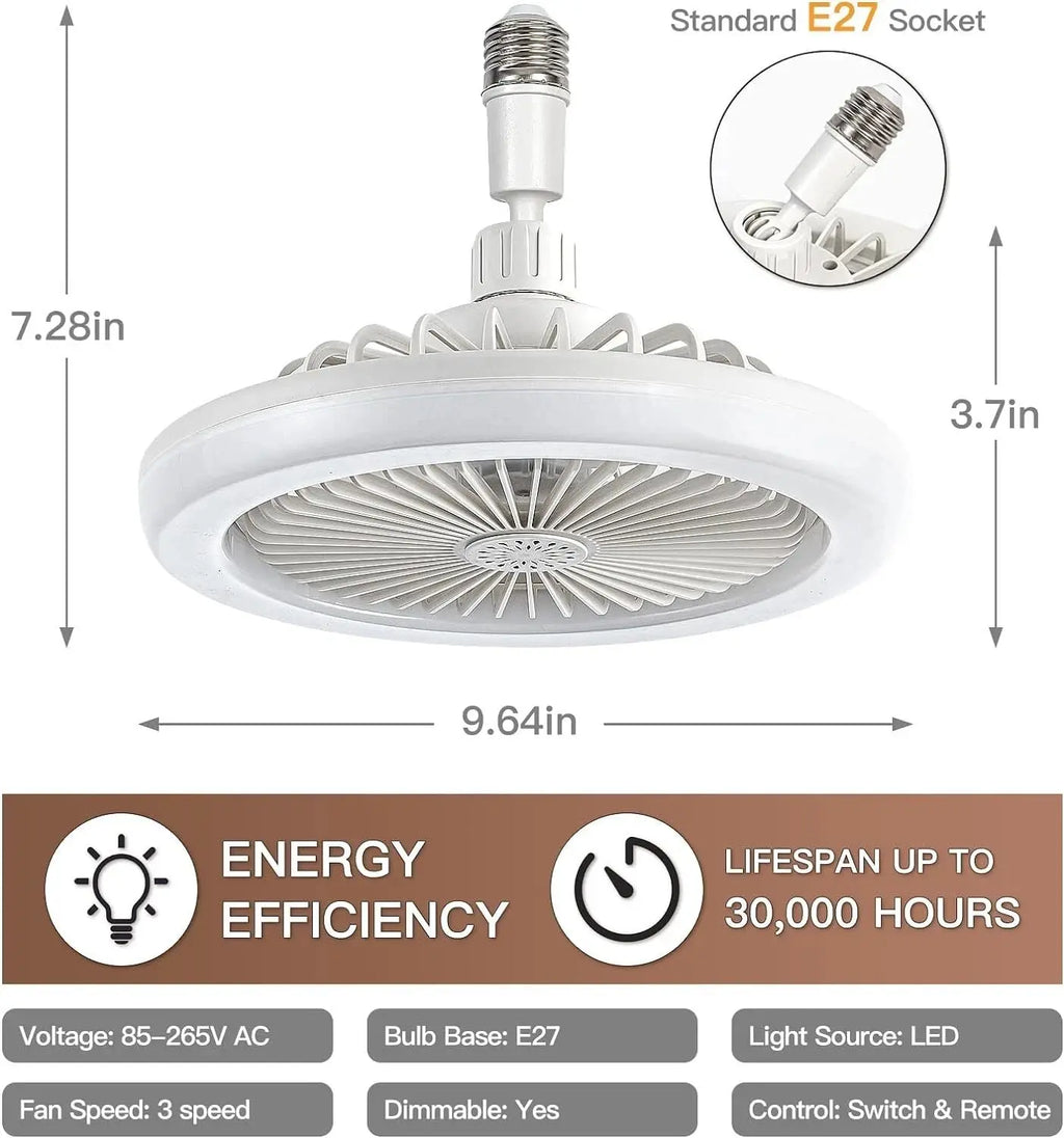 Lampada da soffitto 2 in 1 con ventilatore – Controllabile con telecomando