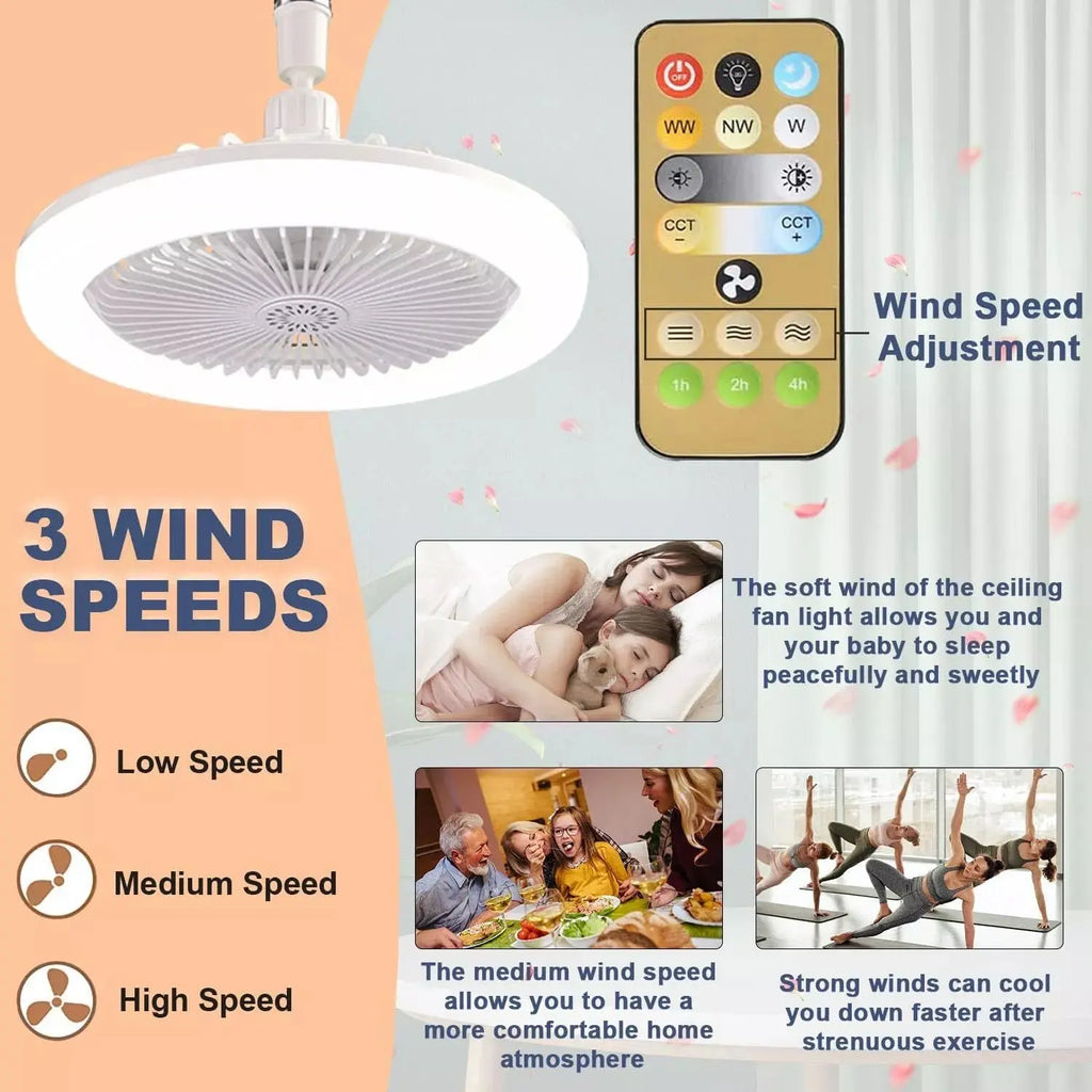 Lampada da soffitto 2 in 1 con ventilatore – Controllabile con telecomando