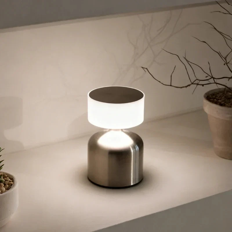 Lampada da tavolo cordless in ferro battuto 15 × 10 × 9 cm | Dome, Drum, Halo, Orbit, Cone | Luce ambientale ricaricabil