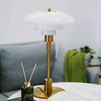Lampada da tavolo in vetro nordica con luce ambientale calda