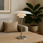 Lampada da tavolo in vetro nordica con luce ambientale calda
