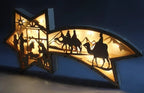 Lampada da tavolo natalizia in legno con LED a forma di stella