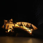 Lampada da tavolo natalizia in legno con LED a forma di stella