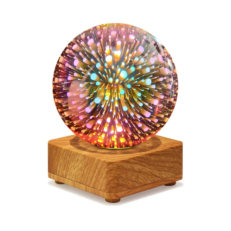 Lampada da tavolo notturna 3D con effetto cielo stellato e cuore colorato USB