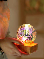 Lampada da tavolo notturna 3D con effetto cielo stellato e cuore colorato USB