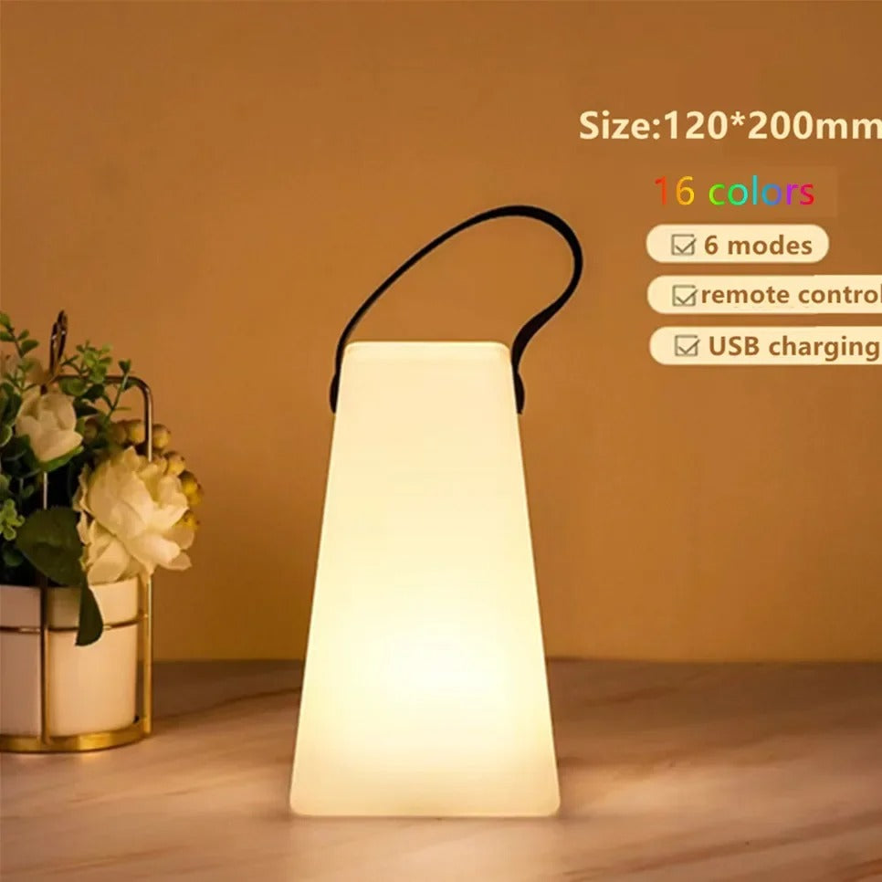 Lampada da tavolo portatile ricaricabile impermeabile con telecomando LuminaFusion