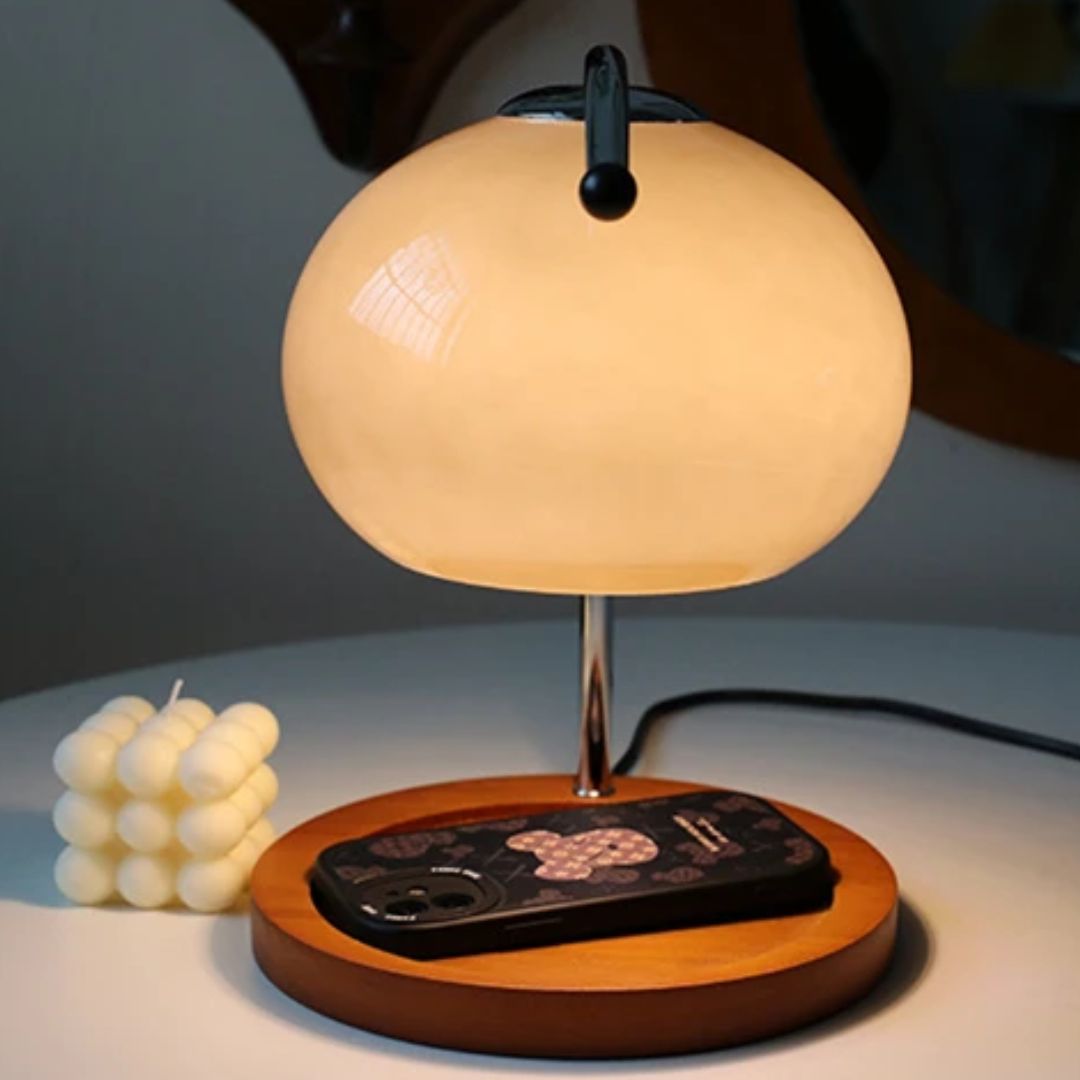 Lampada da tavolo retrò Alyssa in vetro elegante