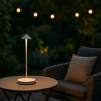 Lampada da tavolo ricaricabile senza fili in alluminio | Dimmer touch, 4 colori | LED bianco caldo, uso interno ed ester