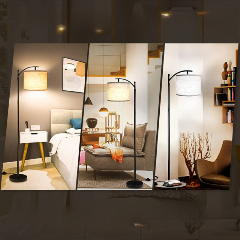Lampada da terra a LED con 3 temperature di colore, piantana industriale per lettura in camera da letto e ufficio, paral