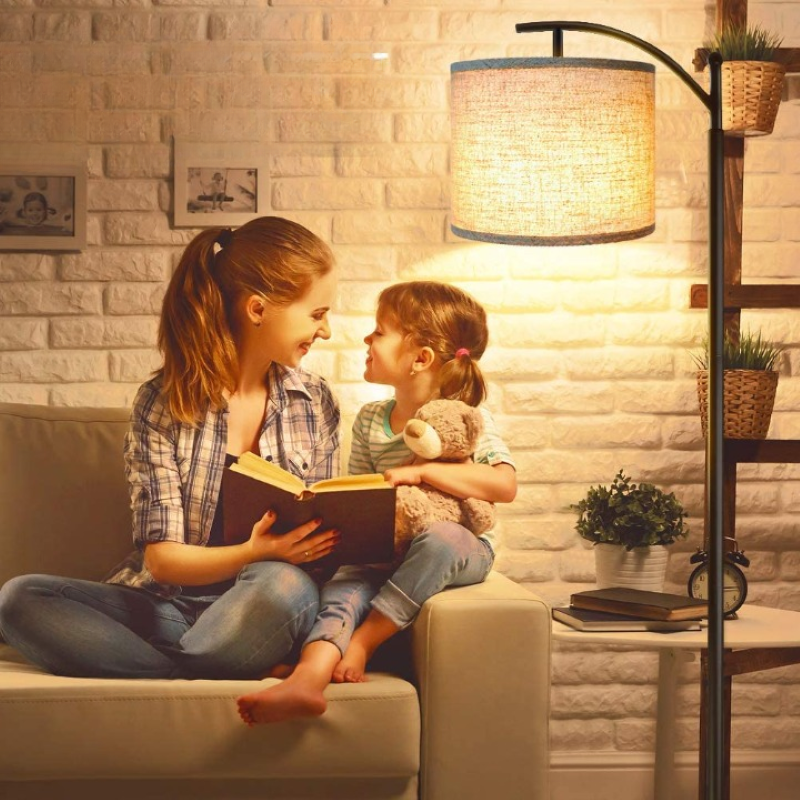 Lampada da terra a LED con 3 temperature di colore, piantana industriale per lettura in camera da letto e ufficio, paral