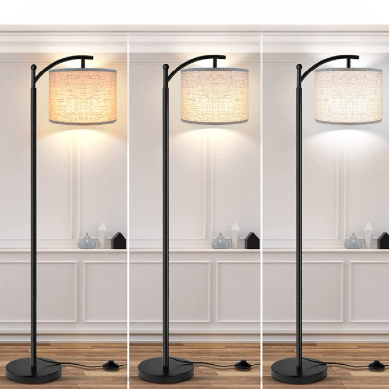 Lampada da terra a LED con 3 temperature di colore, piantana industriale per lettura in camera da letto e ufficio, paral