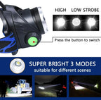 Lampada frontale LED ricaricabile impermeabile con zoom