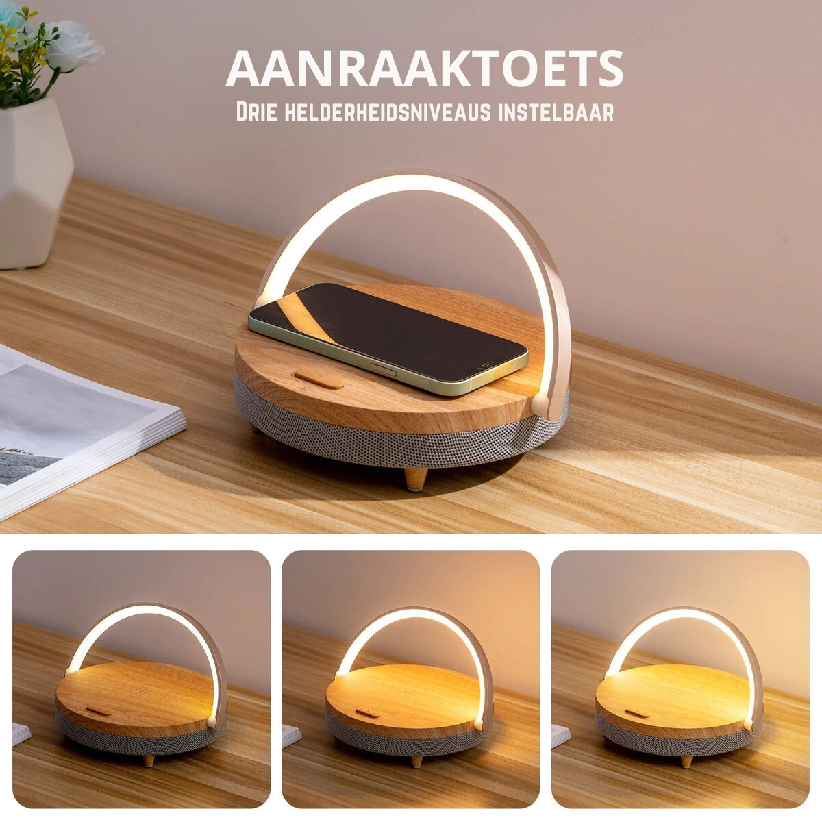 Lampada LED 3 in 1 con speaker Bluetooth e ricarica wireless