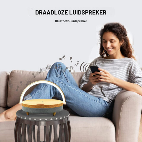 Lampada LED 3 in 1 con speaker Bluetooth e ricarica wireless