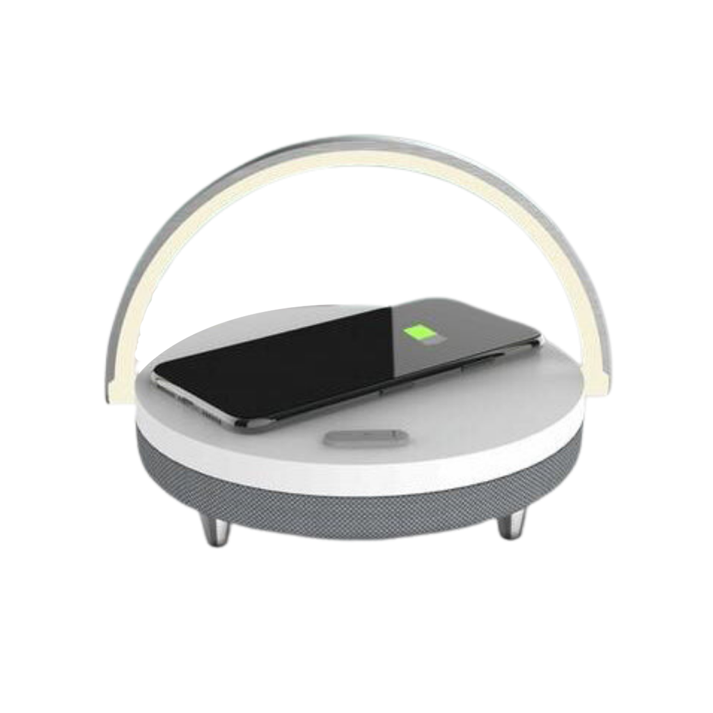 Lampada LED 3 in 1 con speaker Bluetooth e ricarica wireless