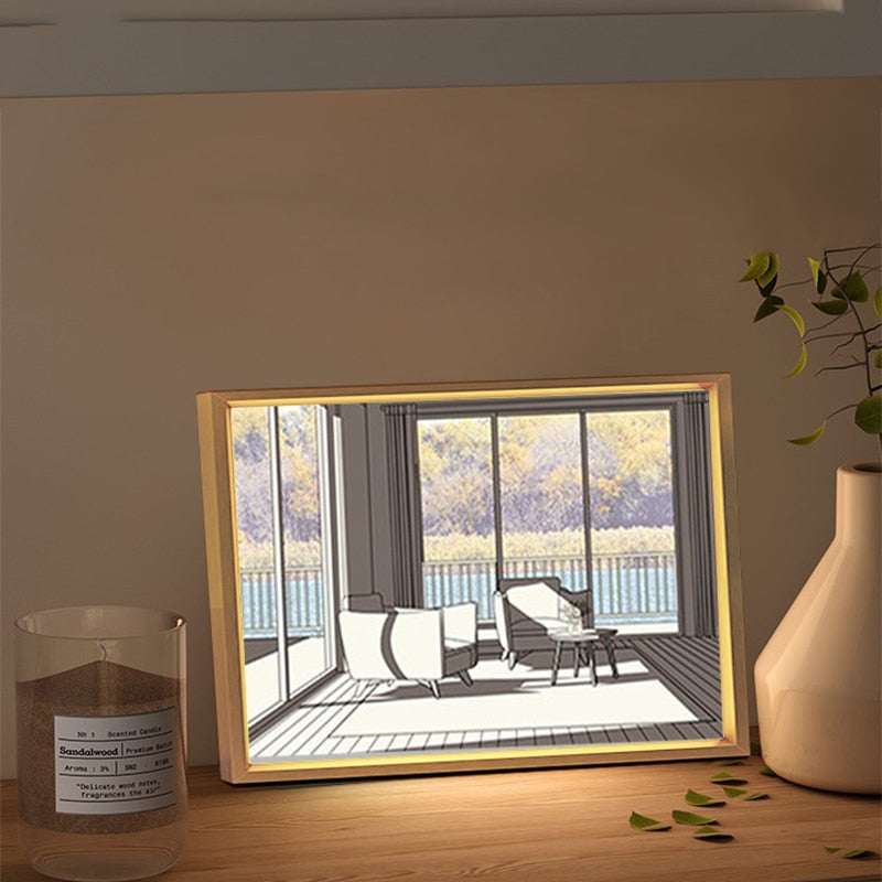 Lampada LED creativa Lumina con arte dipinta 2D