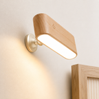 Lampada LED magnetica da scrivania finitura noce