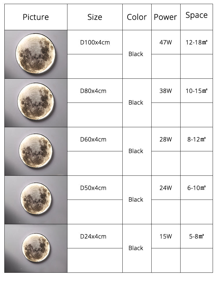 Lampada da parete o soffitto 3D Luna o Terra LED (3 stili) 24–80 cm