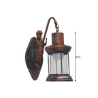 Lampada da parete in vetro trasparente stile lanterna vintage – 1 luce per interni ed esterni