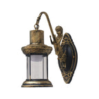 Lampada da parete in vetro trasparente stile lanterna vintage – 1 luce per interni ed esterni