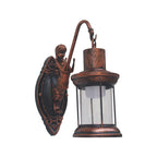 Lampada da parete in vetro trasparente stile lanterna vintage – 1 luce per interni ed esterni