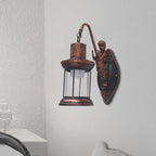 Lampada da parete in vetro trasparente stile lanterna vintage – 1 luce per interni ed esterni