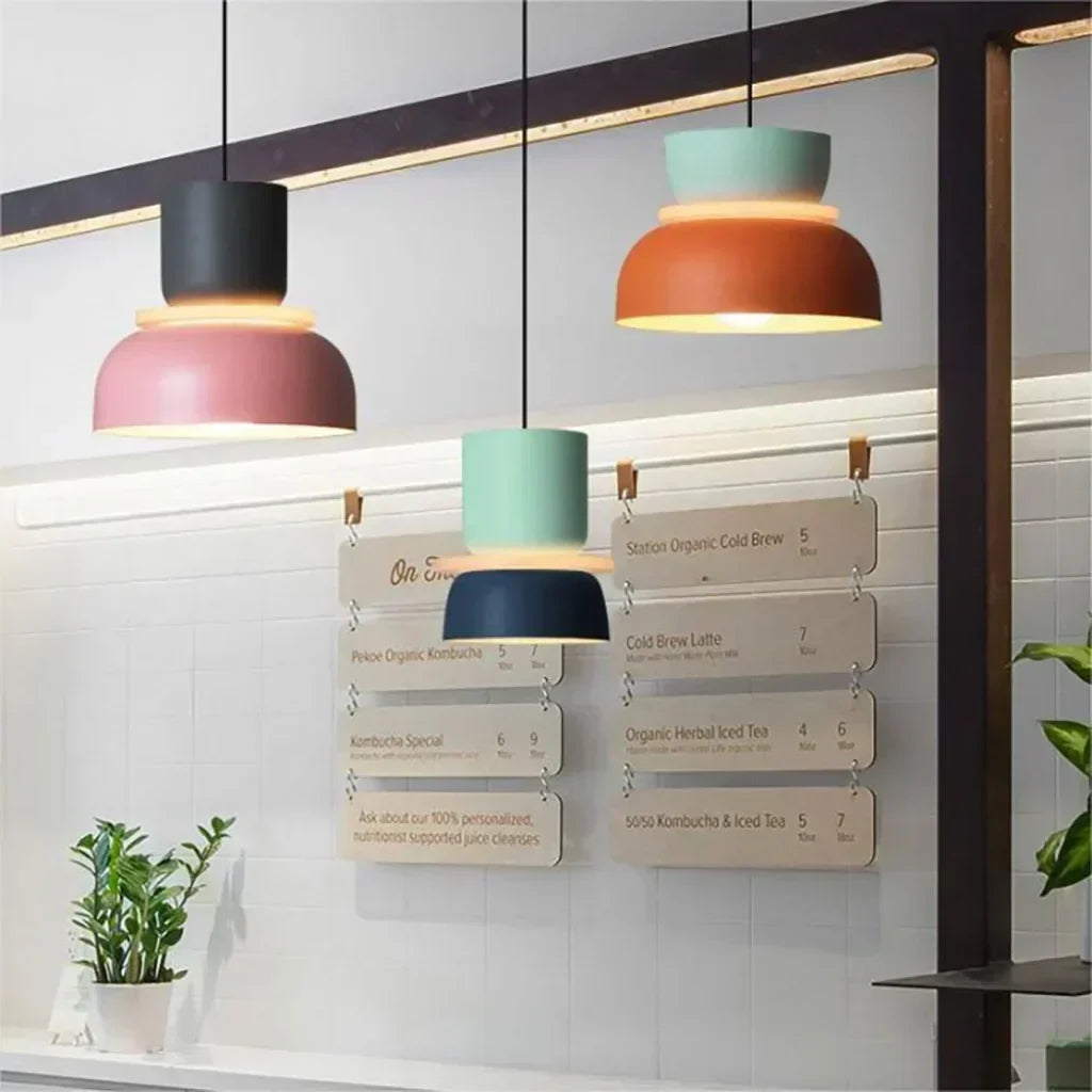 Lampada a sospensione nordica a blocchi di colore – Luce moderna per cucina e sala da pranzo