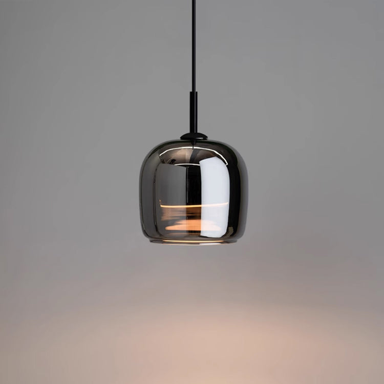 Lampada a sospensione in vetro nero nordico – Luce moderna per isola cucina e sala da pranzo