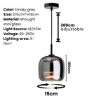 Lampada a sospensione in vetro nero nordico – Luce moderna per isola cucina e sala da pranzo
