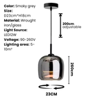 Lampada a sospensione in vetro nero nordico – Luce moderna per isola cucina e sala da pranzo