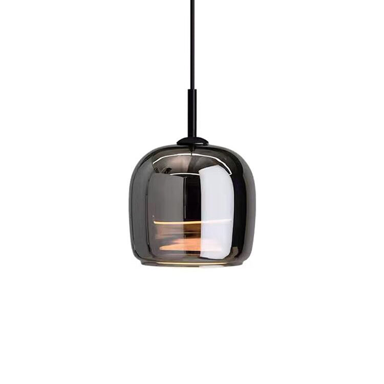 Lampada a sospensione in vetro nero nordico – Luce moderna per isola cucina e sala da pranzo