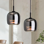 Lampada a sospensione in vetro nero nordico – Luce moderna per isola cucina e sala da pranzo