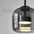 Lampada a sospensione in vetro nero nordico – Luce moderna per isola cucina e sala da pranzo