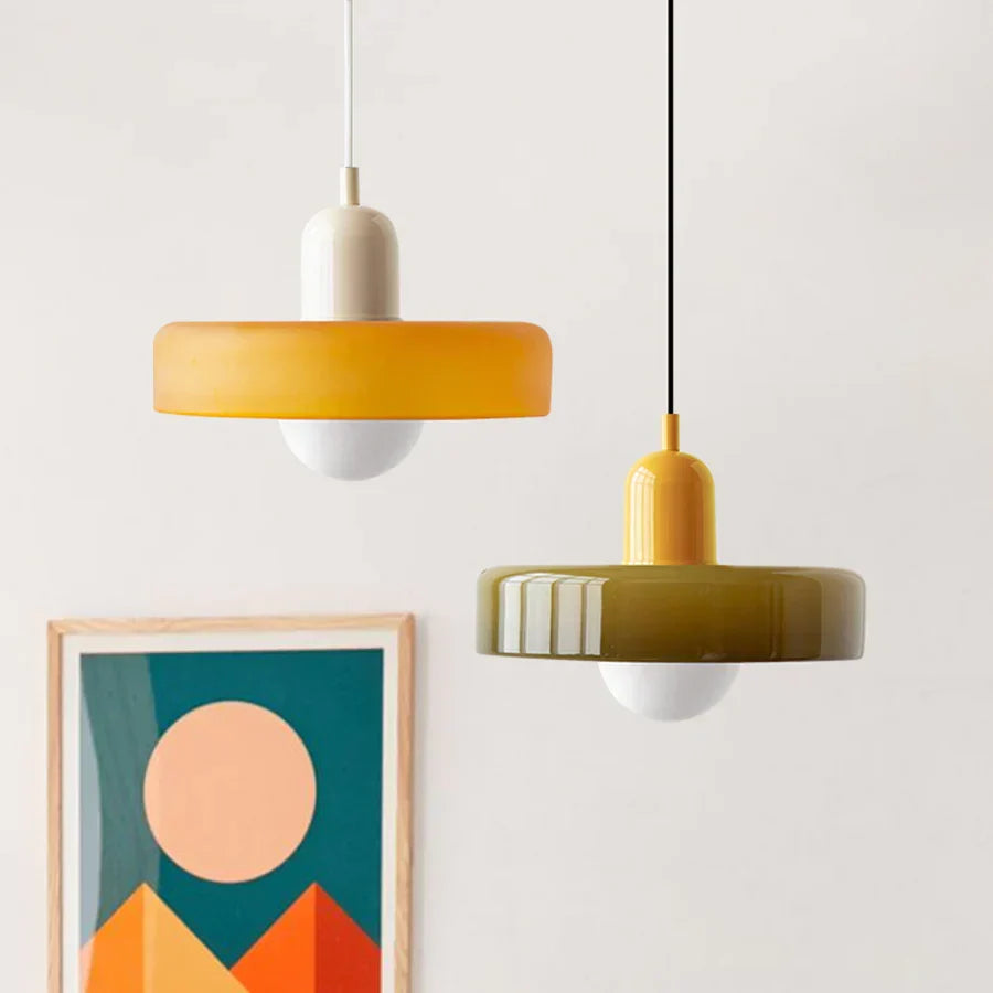 Lampada a sospensione in vetro soffiato stile scandinavo