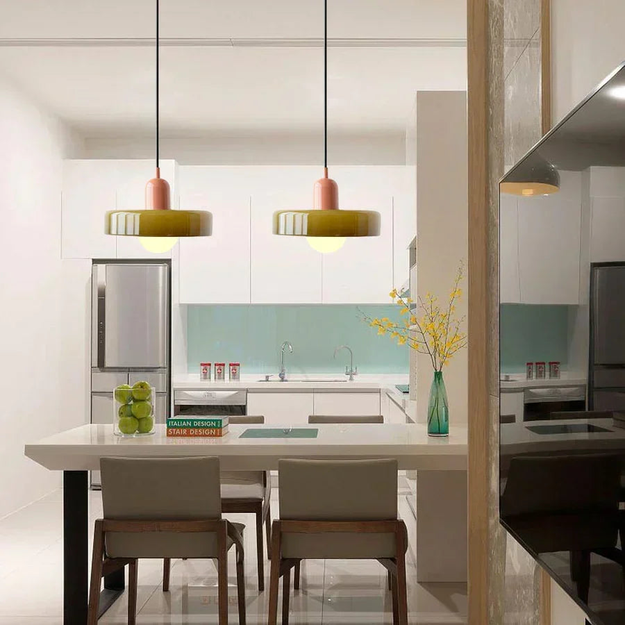 Lampada a sospensione in vetro soffiato stile scandinavo
