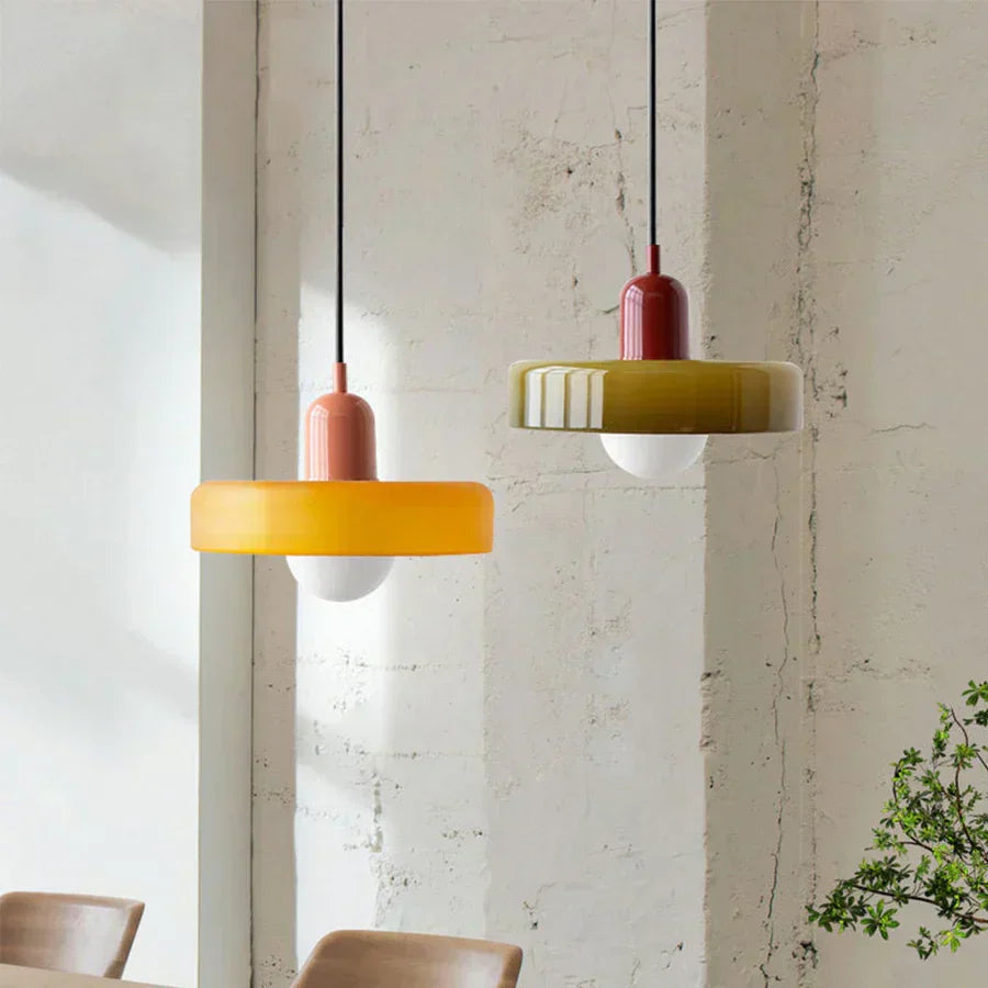 Lampada a sospensione in vetro soffiato stile scandinavo