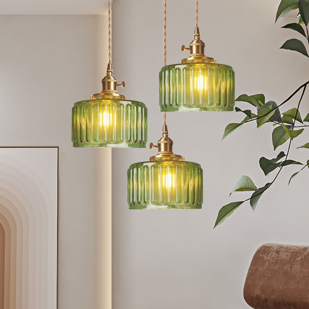 Lampada a sospensione vintage in cristallo per sala da pranzo e soggiorno