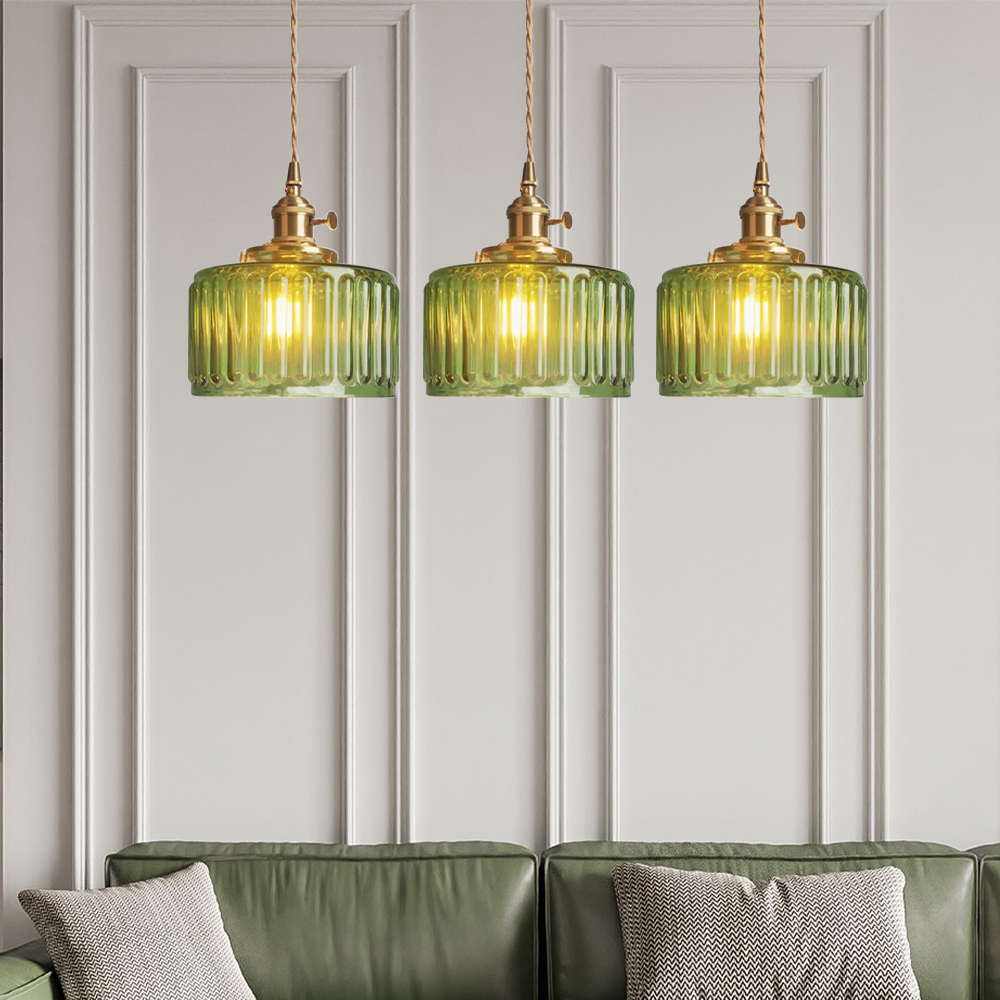 Lampada a sospensione vintage in cristallo per sala da pranzo e soggiorno